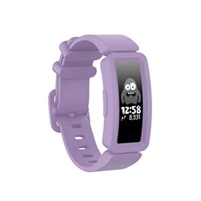Image of BoLuo Smart Watch Strap Compatible for Fitbit Ace 2 / Inspire, Silicone Band Wrist Strap,Replacement Bracelet Wristband Inspire/Inspire HR/Fitbit (purple)