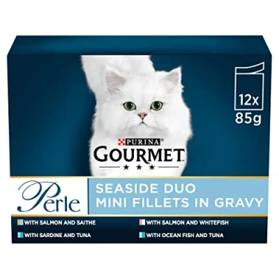 Image of Gourmet Perle Seaside Duo in Gravy Wet Cat Food 12x85G, Pack of 4