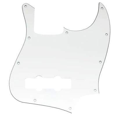 Image of Musiclily 10 Hole J Bass Pickguard for Fender American/Mexican Made Standard Jazz Bass, 3Ply White