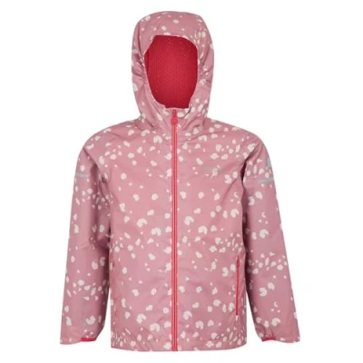 Image of Regatta Kids Water repellent Printed Lever II Waterpoof Jacket Lilas Light Vanilla Beaujolais Pop, Size: 13 Years