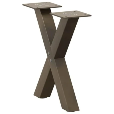 Image of vidaXL Coffee Table Legs X Shaped 30x31 cm Steel Modern Geometric Design, Home Furniture, Adjustable Levelers, For Living &amp; Dining Room
