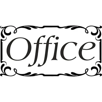 Image of Office Door Sign Self Adhesive Vinyl Sticker, Decal Bath Room Bathroom, WC