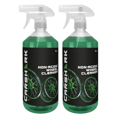 Image of CARSHARK Non Acidic Wheel Cleaner 2 x 1 Litre Spray, Heavy Duty Formula