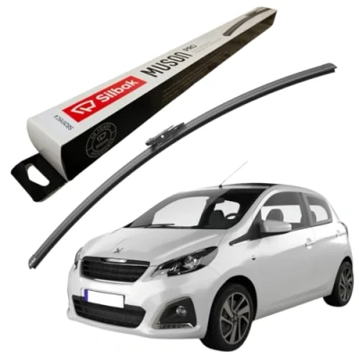 Image of Silbak Windscreen Wipers, fits for PEUGEOT 108 (2014 ONWARDS) Front Wiper Blades, 650mm