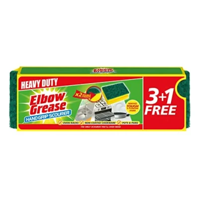Image of 4x Scrub Sponges Yellow/Green By Elbow Grease
