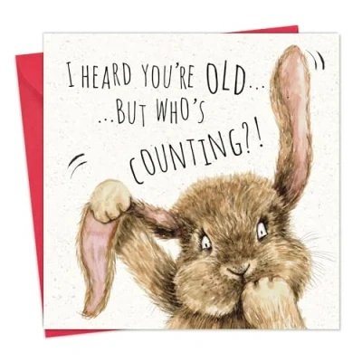 Image of Twizler Funny Birthday Card Rabbit for Men or Women Happy Him Her Animal Humour Blank Inside