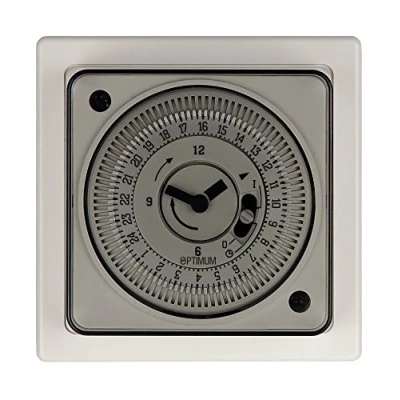 Image of OPTIMUM OP SBST 24 Hour Mechanical Socket Box Timer Switch 230v 16amp Timeswitch Lighting Immersion Heating Security