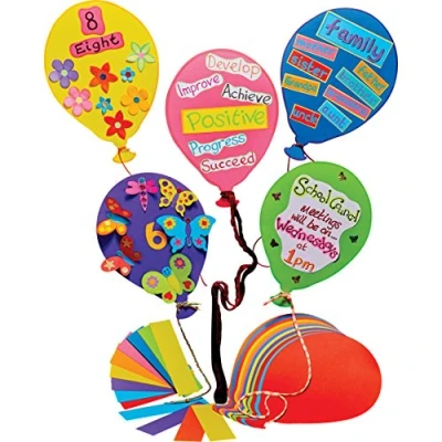 Image of Springboard Jumbo Balloon Shapes for Classroom Display Pre Cut Colourful Card Balloons Arts and Crafts Kids Decorations School Supplies Teachers 20 Pack 39 x 28 cm