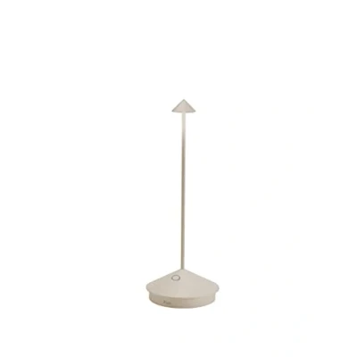 Image of ALLESM Zafferano, Pina Pro Lamp, Rechargeable and Wireless Table Lamp with Touch Control, Suitable for Living Room Outdoor, Dimmer, 2700 K, Height 29 cm, Sand