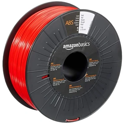 Image of Amazon Basics ABS 3D Printer Filament, 1.75mm, Red, 1 kg Spool