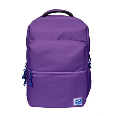 Image of Oxford B Ready Unisex School Backpack, 18L, 42 m, Padded Laptop Pocket, RPET Recycled Polyester, Lilac, berry, 42x30x15cm, Casual