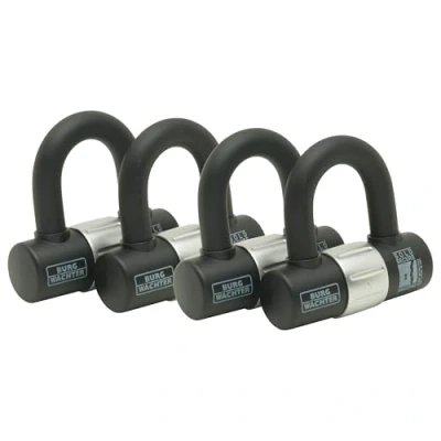 Image of Burg Wächter 100D Quadra Sold Secure Gold Pack, Black, Quad Keyed Alike U Locks