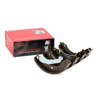 Image of 4406000QAG Brake Shoes BREMBO S 68 523 203mm 37mm with handbrake lever RENAULT: Kangoo I Express, Clio 4, I, DACIA: Sandero 2,