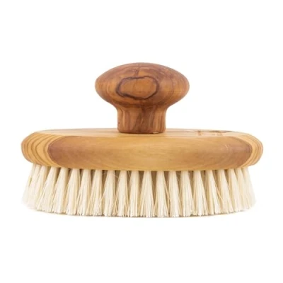 Image of Eco Bath London Natural Sisal Olive Wood Hand Brush Luxury Body for Dry Brushing and Exfoliation, Premium Remove Dead Skin Toxins Cellulite