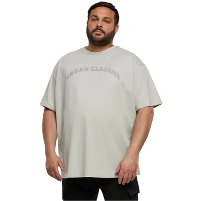 Image of Urban Classics Oversized GATE TEE Print Tshirt, Men&#039;s, Size: Medium, Lightasphalt