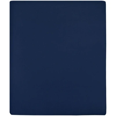 Image of vidaXL Jersey Fitted Sheets 2 pcs Navy Blue 100x200 cm Cotton
