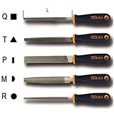 Image of Beta 17190023 Model 1719Bm A6/T Three Square Second Cut File, Plastic Handles, 6&quot;/150mm