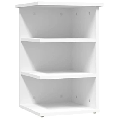 Image of vidaXL Side Cabinet in White, Practical Storage Solution with 3 Shelves, Engineered Wood, Suitable for Living Room and Office