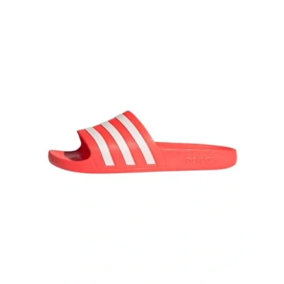 Image of adidas Unisex Adilette Aqua Slides, Solar Red/Cloud White/Solar Red, 6 UK