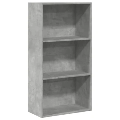 Image of vidaXL Bookcase Storage Rack in Concrete Grey Freestanding Engineered Wood Bookshelf