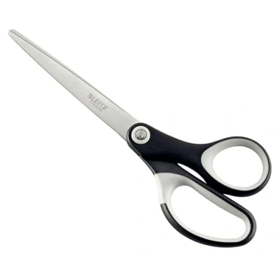 Image of Leitz Titanium Scissors, Right or Left Handed (Ambidextrous), 180 mm, Office Stationary, Ergonomic Handle, Black