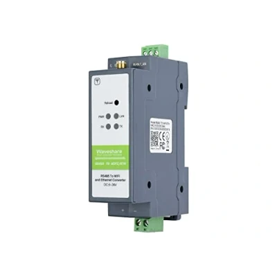 Image of Waveshare RS485 to WiFi/Ethernet Module Rail Mount Serial Server Modbus MQTT Gateway Supports Transparent Transmission Mode