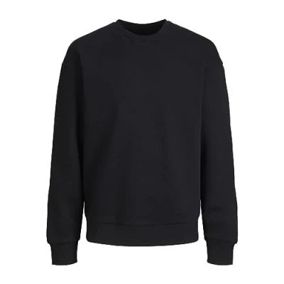 Image of JACK &amp; JONES Male Sweatshirt Plus Size Plain Sweatshirt, black, 8XL