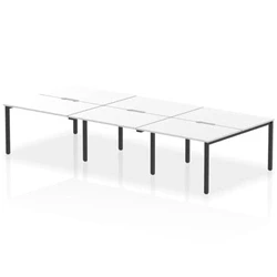 Image of Evolve Plus 1200mm B2B 6 Person Bench Desk White Top Black Frame