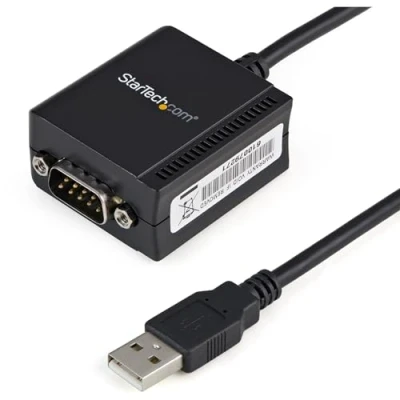 Image of StarTech.com 6ft (1.8m) 1 Port FTDI USB to Serial RS232 Adapter Cable with COM Retention, TAA