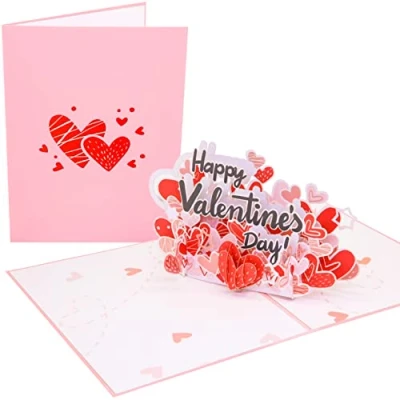 Image of PopLife Happy Valentine&#039;s Sign 3D Pop Up Card Anniversary, Mother&#039;s Day Card, Day, Date Night, Birthday, Just Because For Mom, Fiance, Girlfriend, Husband (APL053F)