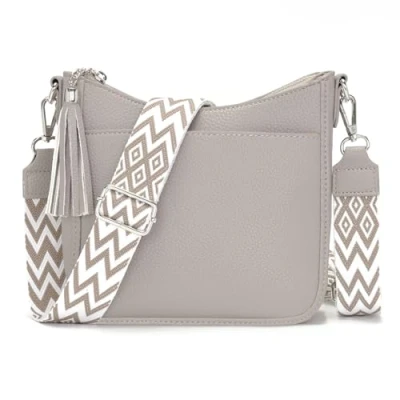 Image of YISUOHOOM Women&#039;s Cross Body Bags Grey Handbags for Women Medium Bucket Bag