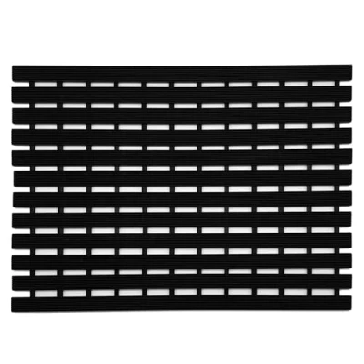 Image of Nicoman Shower Drying Mat Non Slip Bath Drainage Matt Slatted Duckboard Design BLACK (61x43cm / 24x17 inches)