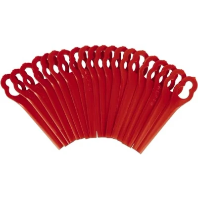 Image of Einhell Replacement Strimmer Blades (20pcs) Plastic Blade Set For GE CT 18 Li, GC 18/24 Li P Grass Trimmers, Red