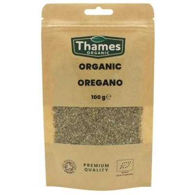 Image of Organic Oregano Certified Organic, Non GMO, Vegan, No Additives, Preservatives, Resealable Bag by Thames 100g