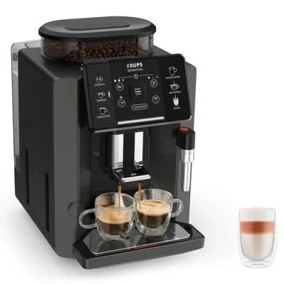 Image of Krups Sensation C50 Fully Automatic Coffee Machine, Bean to Cup, Cappuccino &amp; Latte Maker, Espresso, Americano, One Touch Digital Panel, Lighting Alerts, Convenient Cleaning, Custom settings, EA910840