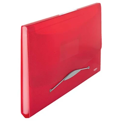 Image of Rexel Choices, 2115663, Translucent Expanding Project File, A4, 6 Compartments, 300 Sheet Capacity, Red