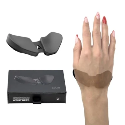 Image of DELTAHUB Carpio 2.0 Right Handed Truly Ergonomic Wrist Rest for Mouse, Carpal Tunnel Support, Pain Relief, Anti Fatigue, Easy Glide, Sleek, Office Computer, Laptop, Gaming Small, Grey