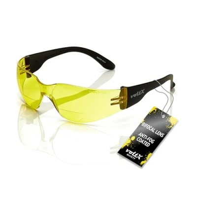 Image of voltX GRAFTER Bifocal Lightweight Reading Safety Glasses/Cycling Sports Glasses (YELLOW lens +1.5 Dioptre) UKCA &amp; CE EN166f certified + UV400 anti fog coated