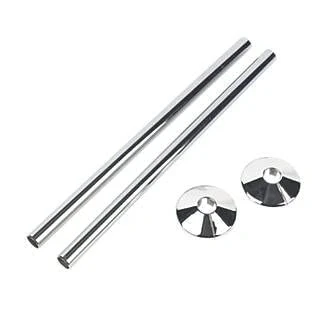 Image of E2trade Chrome 15mm Radiator Pipe Hole Collars Cover Radsnaps (Pack of 2 Collar &amp; Sleeve)