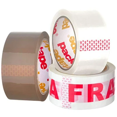 Image of Packaging Tape General Purpose 3 Roll Pack 1 Brown Clear Fragile 48mm x 66m Packatape