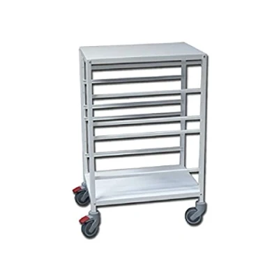 Image of Gima Service Trolley for ISO Trays and Baskets (Not Included), Made in Epoxy Powder Painted Steel, 5 Height Adjustable Runners, 4 Wheels, 2 of Which with Brake, Measurement: 65 x 47 100 cm