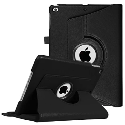 Image of FINTIE Rotating Case Compatible with iPad 6th Generation (2018)/ 5th (2017)/ Air 2/Air 1 9.7 Inch 360 Degree Swivel Stand Protective Cover, Auto Wake/Sleep, Black