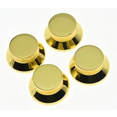 Image of KAISH 4pcs Gold LP Metal Bell Knobs Push On Guitar Bass Top Hat Knob for 5.8mm Split Shafts