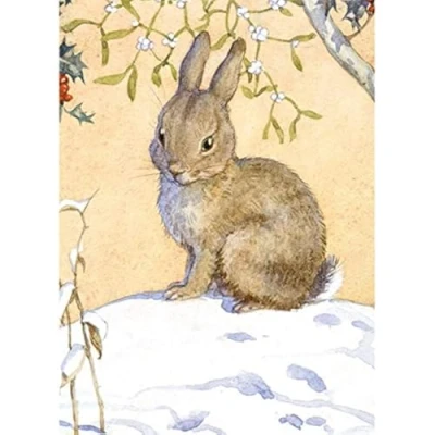 Image of Museums &amp; Galleries Pack of 8 Artistic Charity Christmas Cards (MG 288888 XAB) From Cute Bunny in the Snow by Margaret Tarrant 1 Design