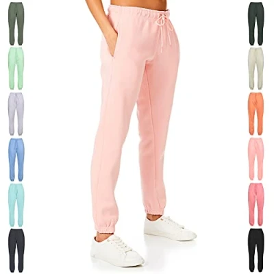 Image of Light &amp; Shade LSLPNT006 Women&#039;s Pastel Brights Loungewear Sweatpants Joggers Jogging Pants Bottoms Pink