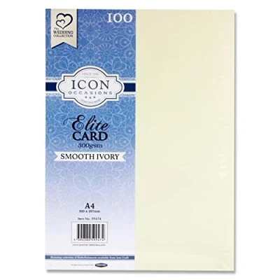 Image of Premier Stationery Icon Occasions A4 Smooth Card. 300gsm. Ivory. Pack of 100