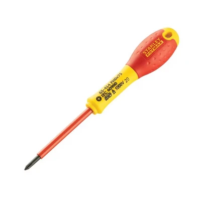 Image of Stanley 0 65 414 Fat Max Screwdriver Insulated Ph Ph0X75Mm Red And Yellow