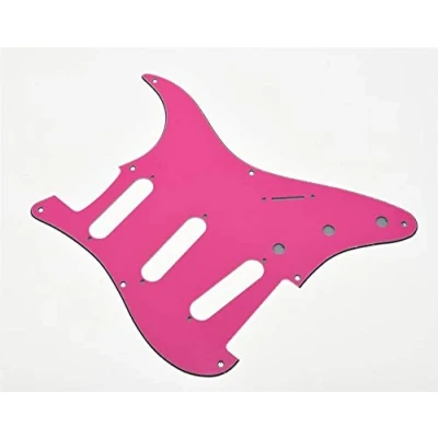 Image of Dopro 8 Hole Vintage Strat SSS Guitar Pickguard ST Scratch Plate for USA/Mexican FD Pink 3 Ply