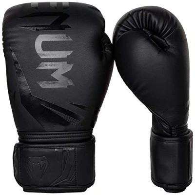 Image of Venum, Challenger 3.0 Boxing Gloves, Unisex Adult, 12 Oz, Black/Black