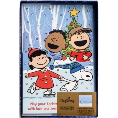 Image of DaySpring Peanuts May Your Christmas Shine Bright 18 Boxed Cards and Envelopes (U1010)